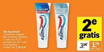 Albert Heijn Aquafresh freshmint tandpasta aanbieding
