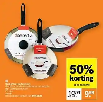 Albert Heijn Brabantia rood pannen aanbieding