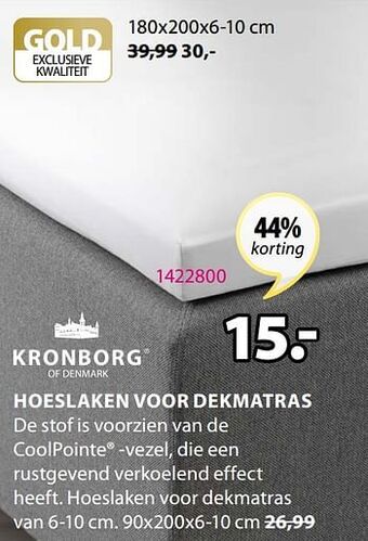 Jysk Hoeslaken voor dekmatras aanbieding