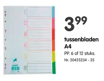 Fun tussenbladen A4 aanbieding
