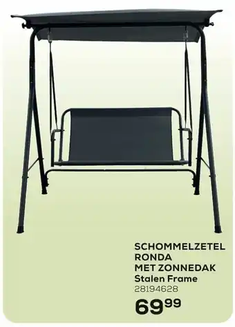Schommelzetel ronda met zonnedak stalen frame