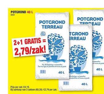 Hubo Potgrond 40l aanbieding