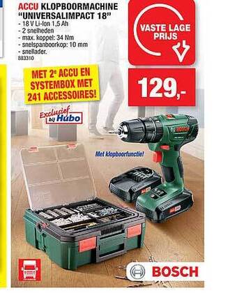 Hubo Accu klopboormachine aanbieding