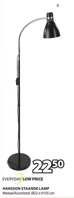 Jysk Hansson staande lamp aanbieding