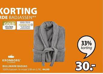 Jysk Bullmark badjas aanbieding