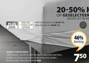 Jysk Jersey hoeslaken aanbieding
