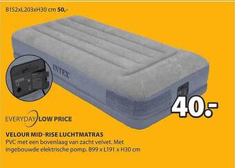 Jysk Velour midrise luchtmatras aanbieding