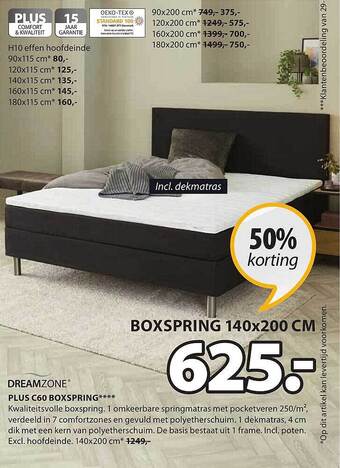 Jysk Plus c60 boxspring aanbieding