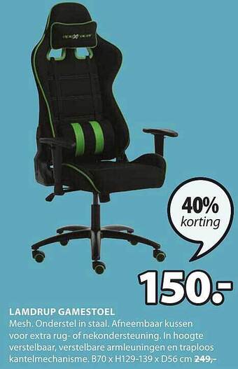 Jysk Lamdrup gamestoel aanbieding