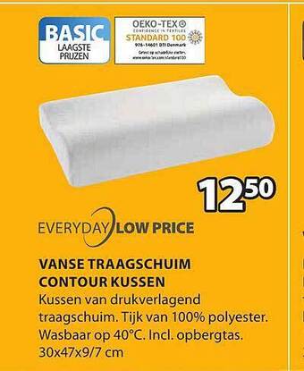 Jysk Vanse traagschuim contour kussen aanbieding