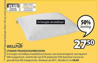 Jysk Lyngen traagschuimkussen aanbieding