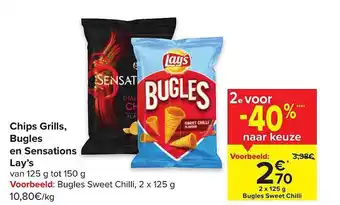Carrefour Chips grills, ugles en sansations lay's aanbieding