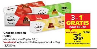 Carrefour Chocoladerepen galler aanbieding