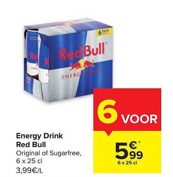 Carrefour Energy drink red bull aanbieding