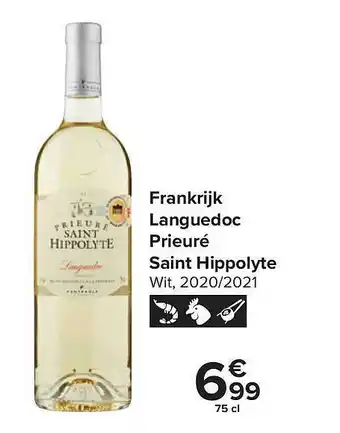 Carrefour Frankrijk languedoc prieuré saint hippolyte wit aanbieding
