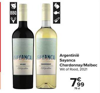 Carrefour Argentinië sayanca chardonnay malbec aanbieding