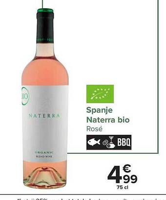Carrefour Spanje naterra bio aanbieding