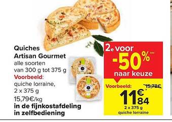Carrefour Quiches artisan gourmet aanbieding