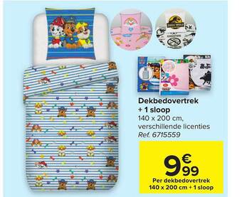 Carrefour Dekbedovertrek + 1 sloop aanbieding