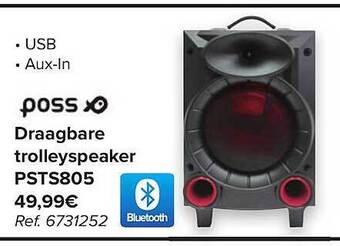Carrefour Poss draagbare trolleyspeaker psts805 aanbieding