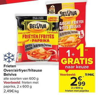 Carrefour Market Frieten oven airfryer friteuse belviva aanbieding