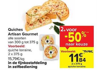Carrefour Market Quiches artisan gourmet aanbieding