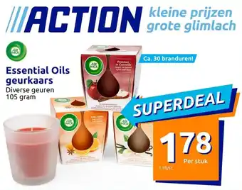 Action Air Wick Essential Oils geurkaars Diverse geuren 105 gram aanbieding
