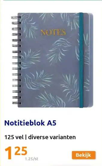Action Notitieboek A5, 125 vel aanbieding