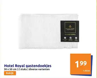 Action Hotel Royal gastendoekjes, 30 x 50 cm 2 stuks aanbieding