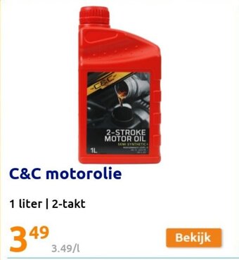 Action C&C Motorolie 1 liter 2-takt aanbieding