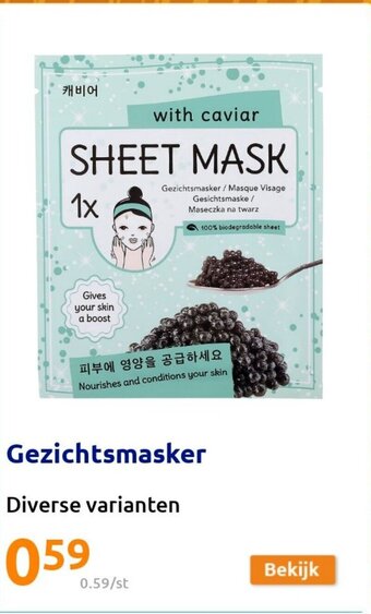 Action Gezichtsmasker aanbieding