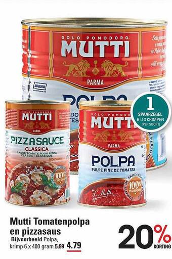 Sligro Mutti tomatenpolpa en pizzasaus aanbieding