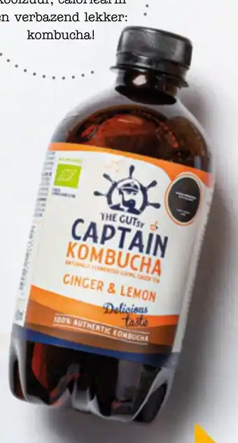 Ekoplaza Kombucha The Gutsy Captain Framboos 2 x 400ml aanbieding