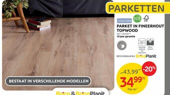 Brico Parket in Fineerhout Topwood aanbieding