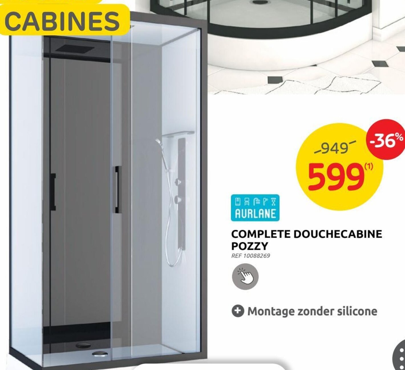 Aurlane Complete Douchecabine Pozzy promotie bij Brico