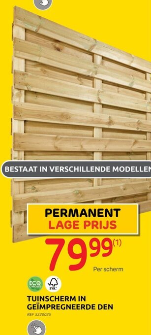 Brico Tuinscherm in Geimpregneerde Den aanbieding