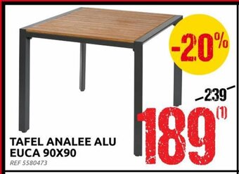 Brico Tafel Analee Alu Euca 90 x 90 aanbieding