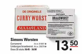 Sligro Simons worsten aanbieding