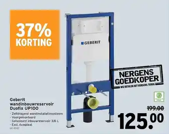 GAMMA Geberit wandinbouwreservoir duofix up100 37% korting aanbieding