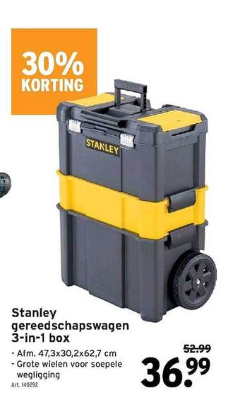 GAMMA Stanley gereedschapswagen 3-in-1 box aanbieding