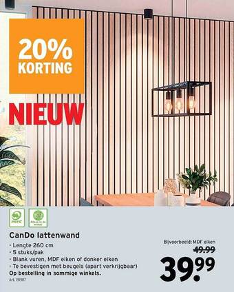GAMMA Cando lattenwand aanbieding