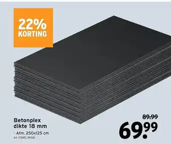 GAMMA Betonplex dikte 18 mm 22% korting aanbieding