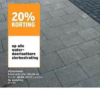 GAMMA Bunzi grijs afm 30x30 cm 20% korting aanbieding