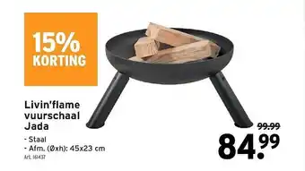 GAMMA Livin'flame vuurschaal jada 15% korting aanbieding