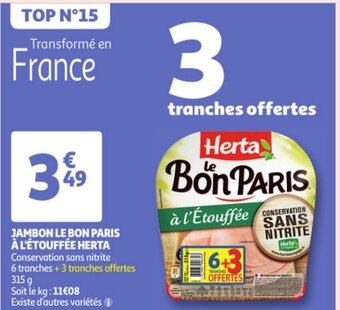 Auchan Jambon Le Bon Paris A L'Etouffee Herta aanbieding