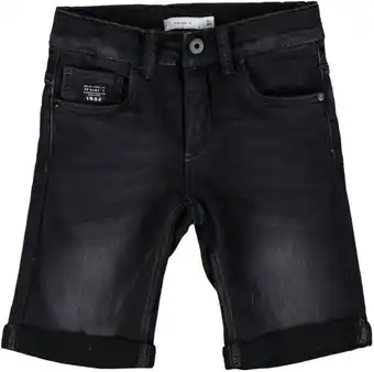 Name it name it sofus zwart jongens denim stretch slim fit short