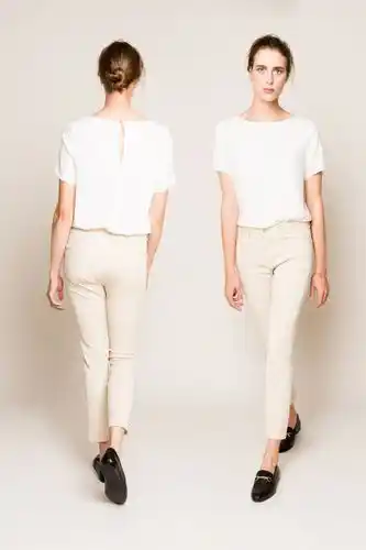 Xandres beige slim fit jeans broek