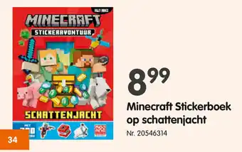 Fun Minecraft Stickerboek op schattenjacht aanbieding