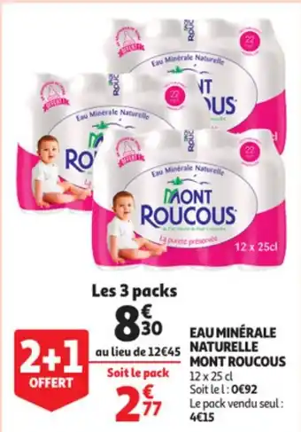 Auchan Mont Roucous Eau Minerale 12 x 25 cl aanbieding