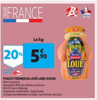 Auchan Poulet Fermier De Loue Label Rouge Le kg aanbieding
